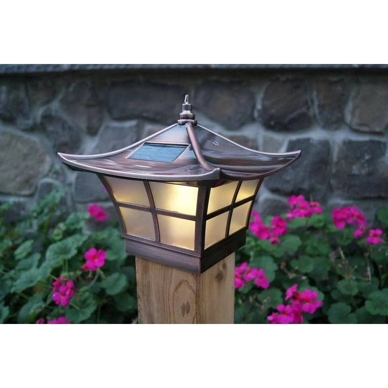 Electroplated Copper Solar Post Cap Set of 2 B562041