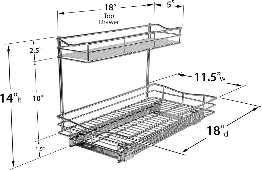 Under Sink Pull Out Two Tier Sliding Shelf H88866