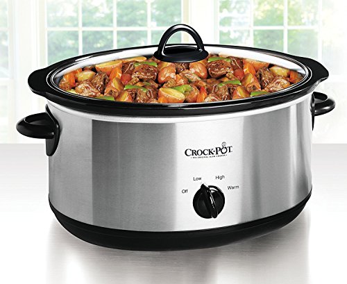 7 Quart Oval Manual Slow Cooker, Stainless Steel P887375