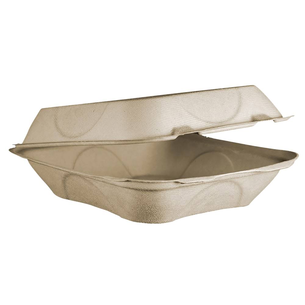 Fiber Hinged Containers 8 x 8 x 3 Natural F178039
