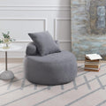 Light Gray Accent Barrel Chair with Pillow F540063