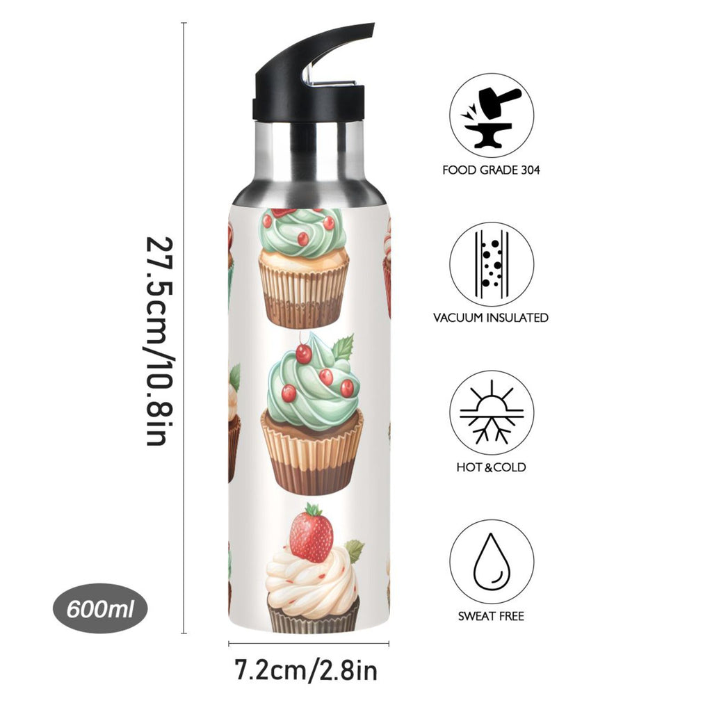 Insulated Stainless Steel Water Bottle with Straw Lid 20 oz B64881