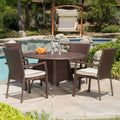 5-piece Wicker Dining Set with Cushions U784