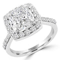 14K White Gold Cushion Cut Diamond Engagement Ring T298648