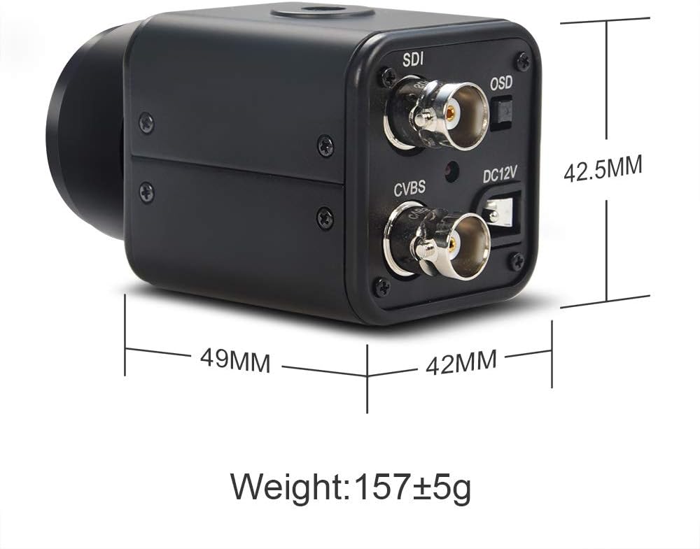 Mini SDI Camera with 3.6mm HD Lens, 2 MP 1080P CCTV Security Camera L561