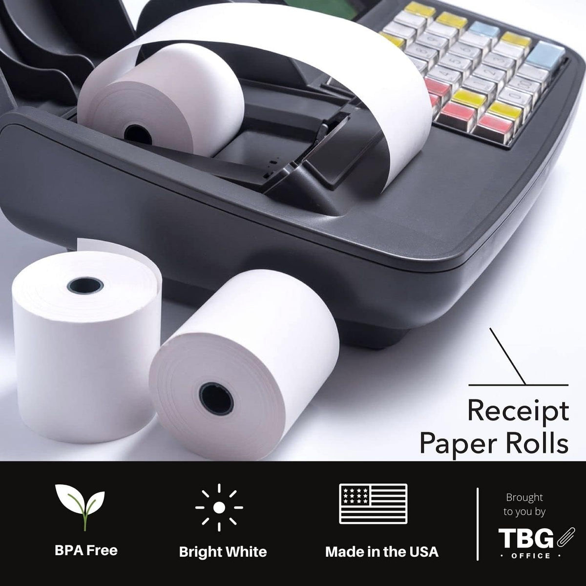 BPA Free Thermal Paper Rolls for POS Systems (1 Case - 30 Rolls) R253327