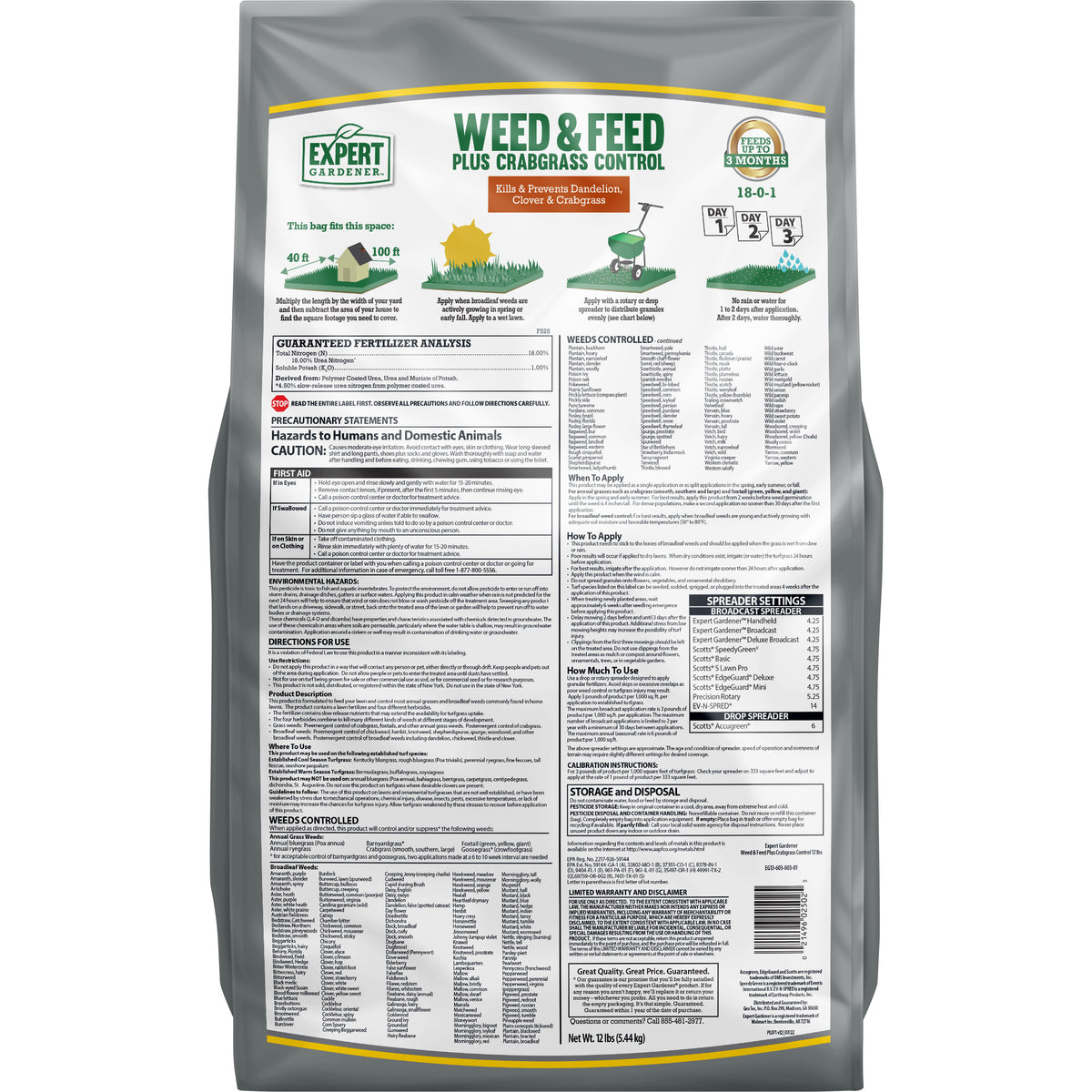 12 lb. Lawn Fertilizer 18-0-1 U5089