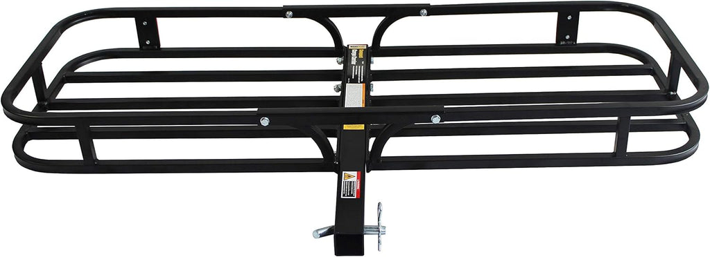 Steel Hitch Cargo Carrier with High Side Rails, 500-lb Load Capacity, Black Q7182