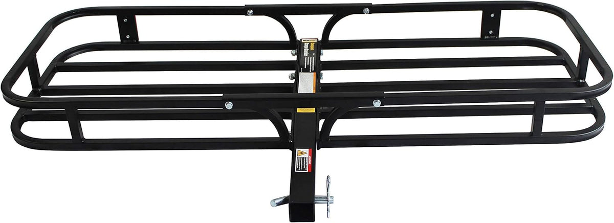 Steel Hitch Cargo Carrier with High Side Rails, 500-lb Load Capacity, Black Q7182