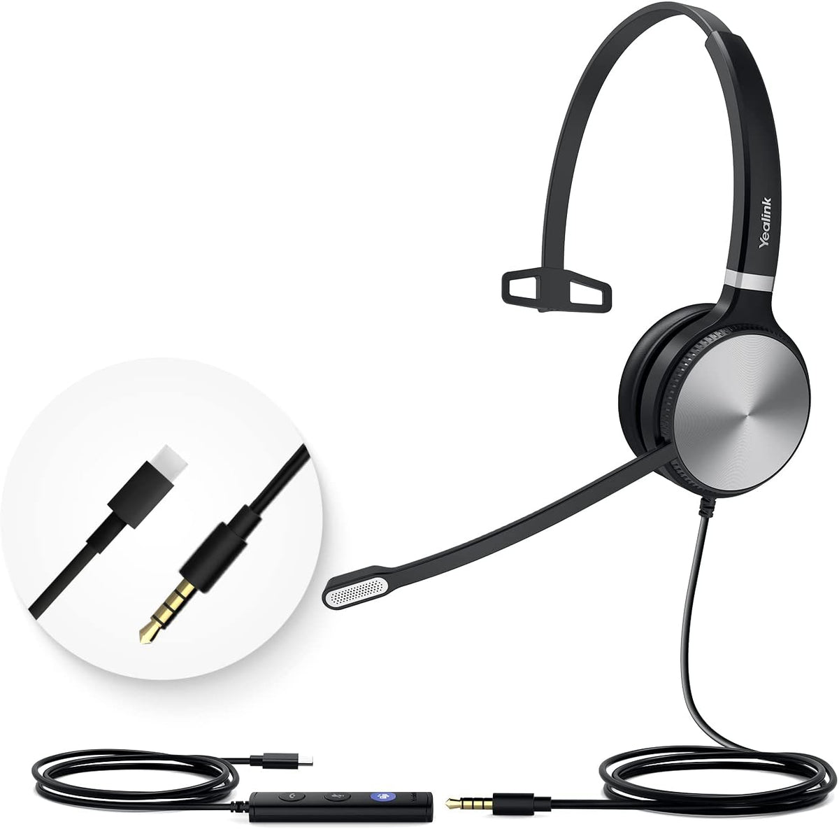 UH36-MONO Teams Certified USB Wired Noise Cancelling Headset with Mic Pack of 2 M793364