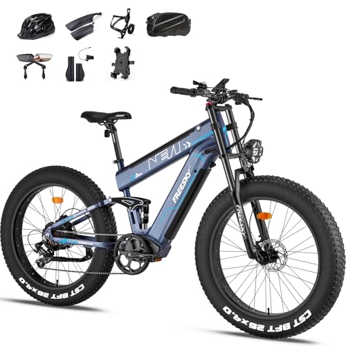 Dual Battery 48V 35AH 2000W 80-155 Miles Electric Bike 26" Fat Tire Full Suspension EBike with Dual Hydraulic Brakes E55336