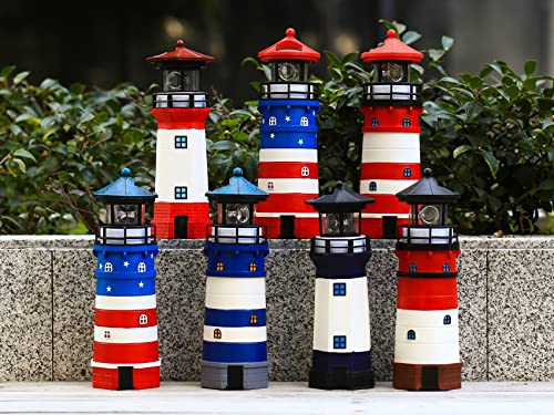 Solar Powered Lighthouse Decor with Rotating Beacon C884836