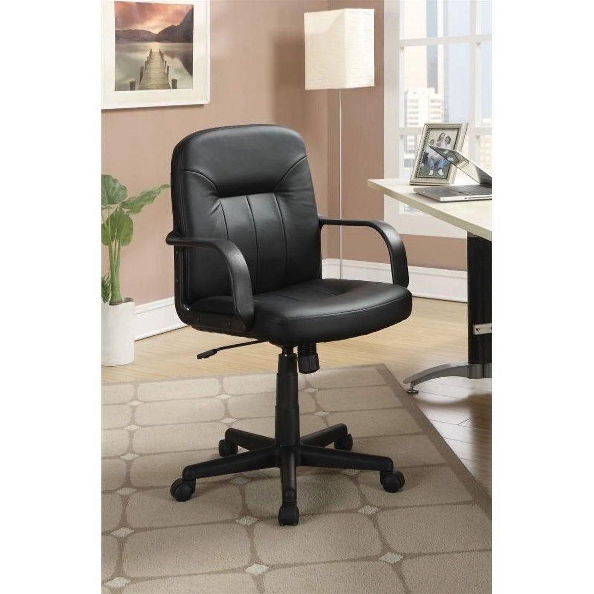 4-Piece Desk Bookcase Office Chair and Mobile File Cabinet Set R18378