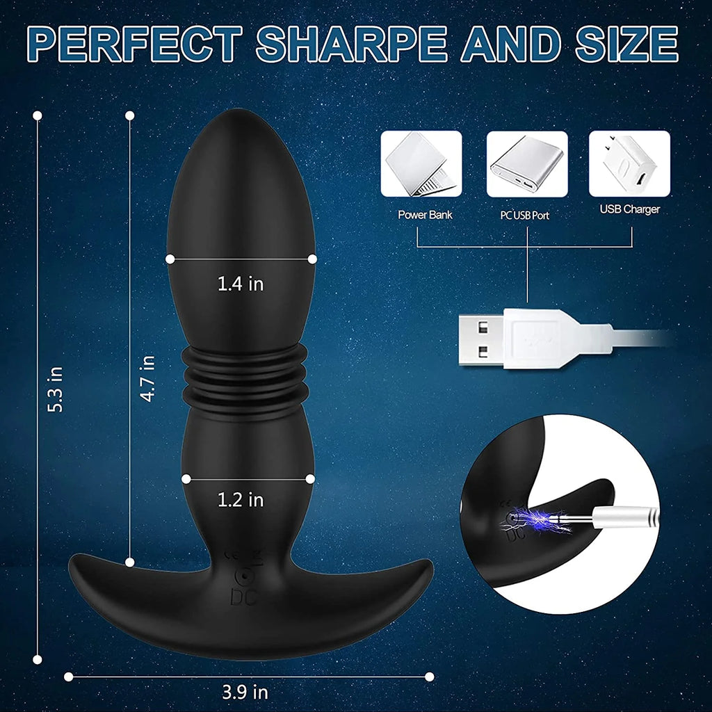2in 1 Prostate Massager 7 Thrusting Modes Waterproof Y954265