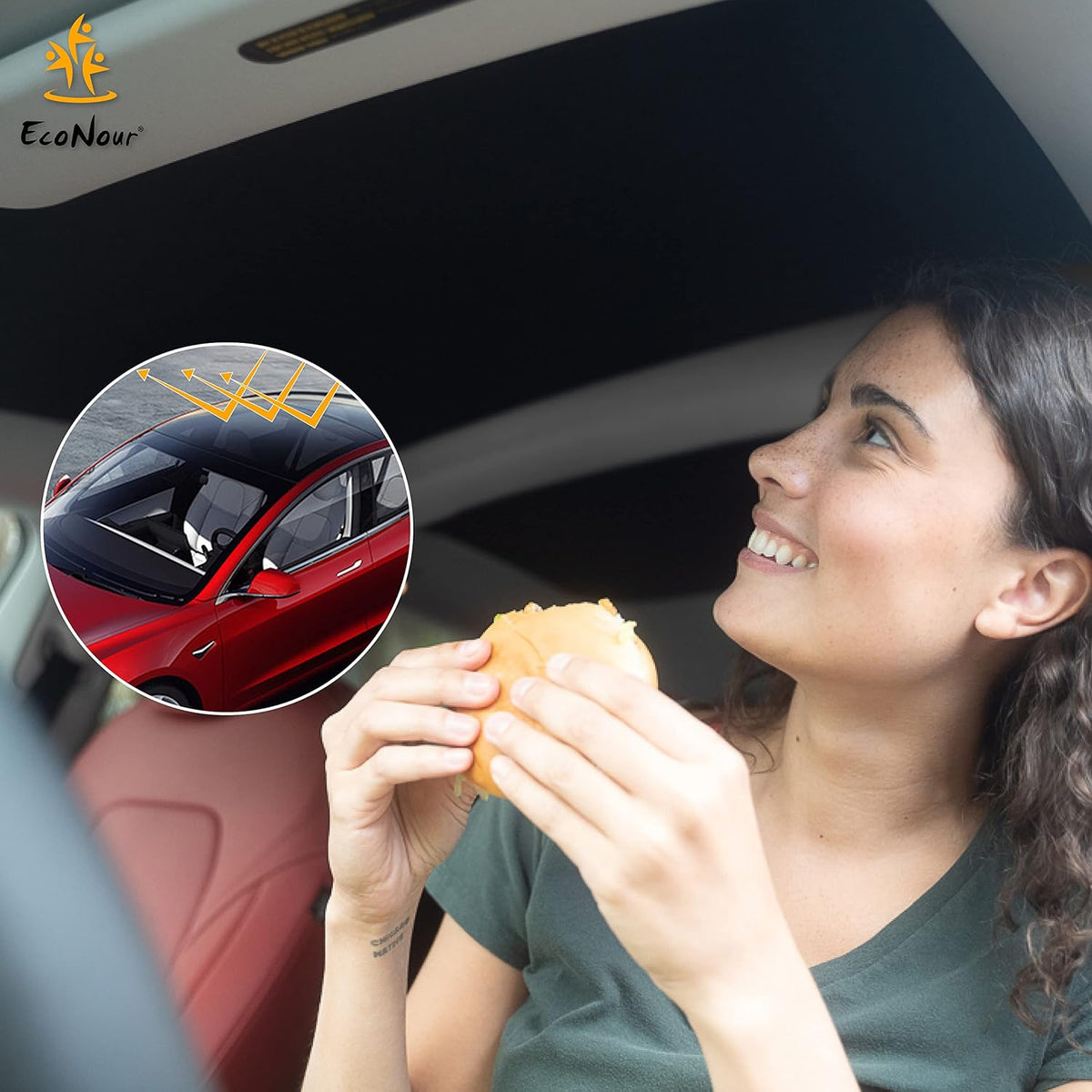 Foldable Sunroof Shade Cover with Heat Insulation Film, Pack of 2 H85446