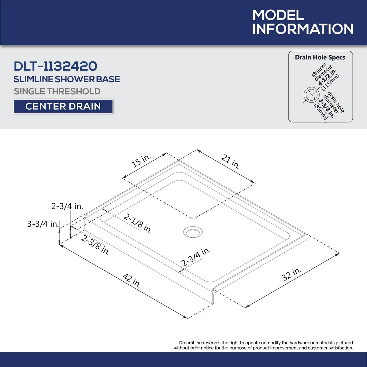 Semi-Frameless Pivot Shower Door in Chrome Y6374