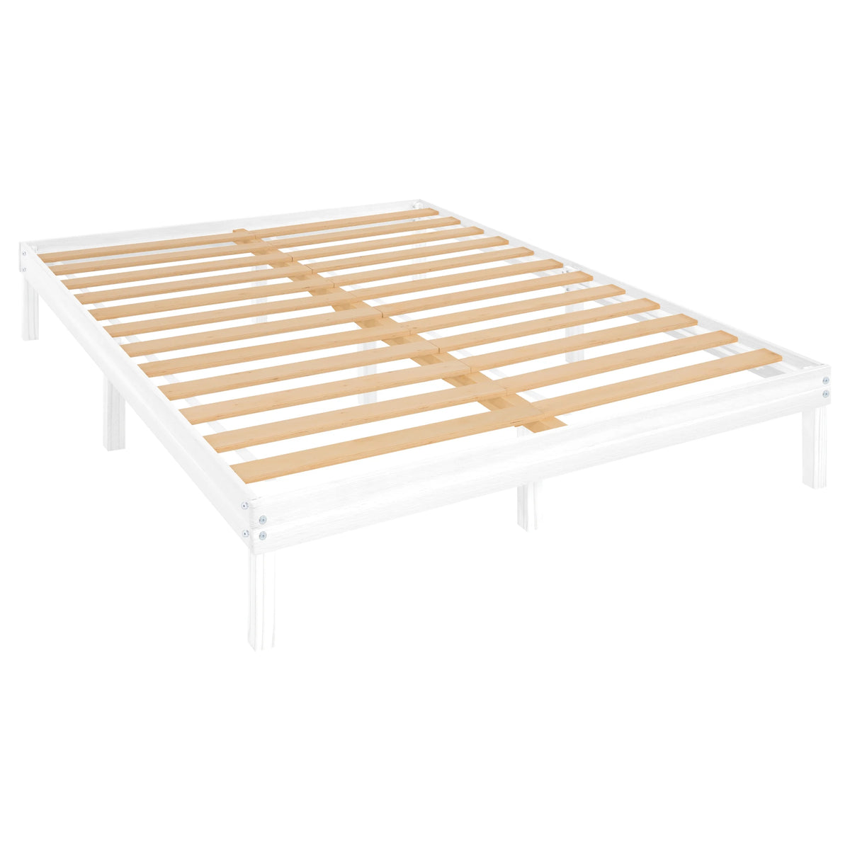 King Solid Wood Platform Bed Frame with Wooden Slats Z915273