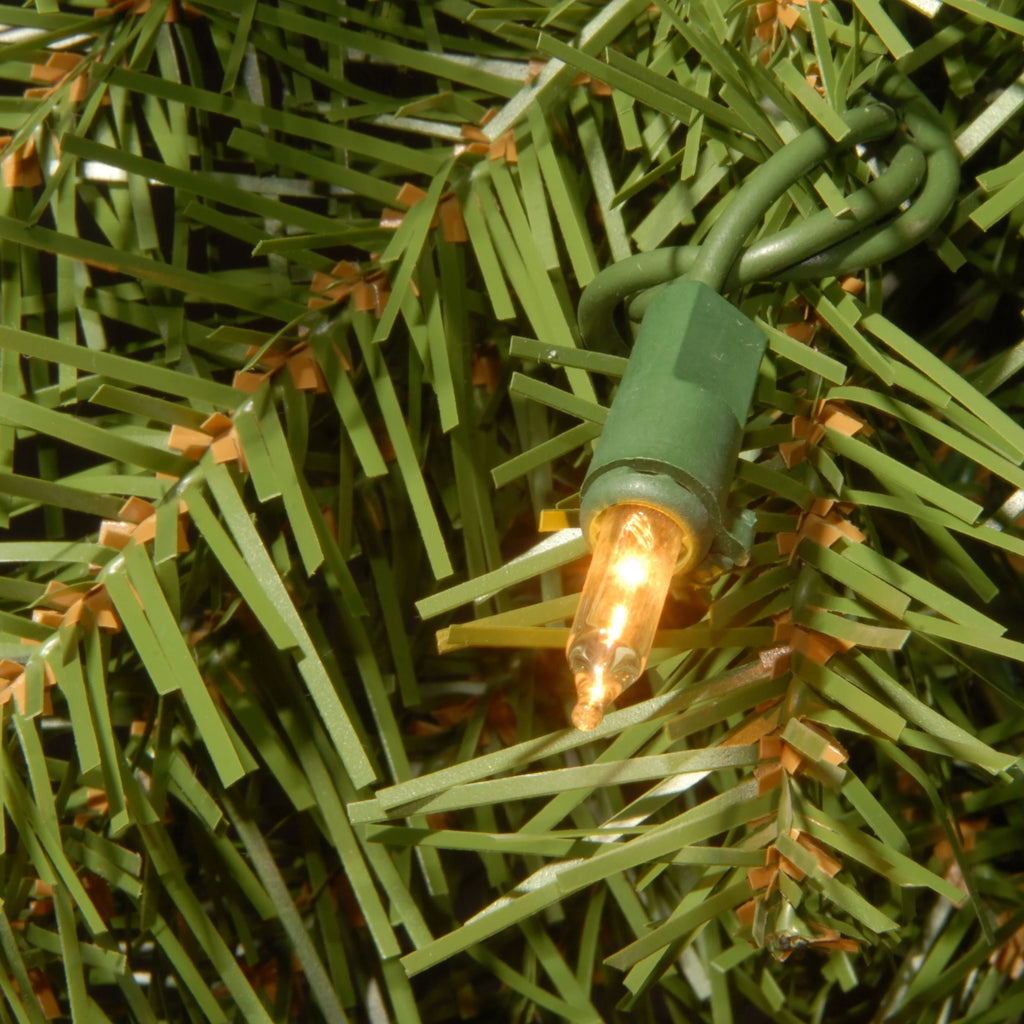 Pre-Lit Artificial Christmas Garland, Green, Norwood Fir, White Lights, 9 Feet U9466