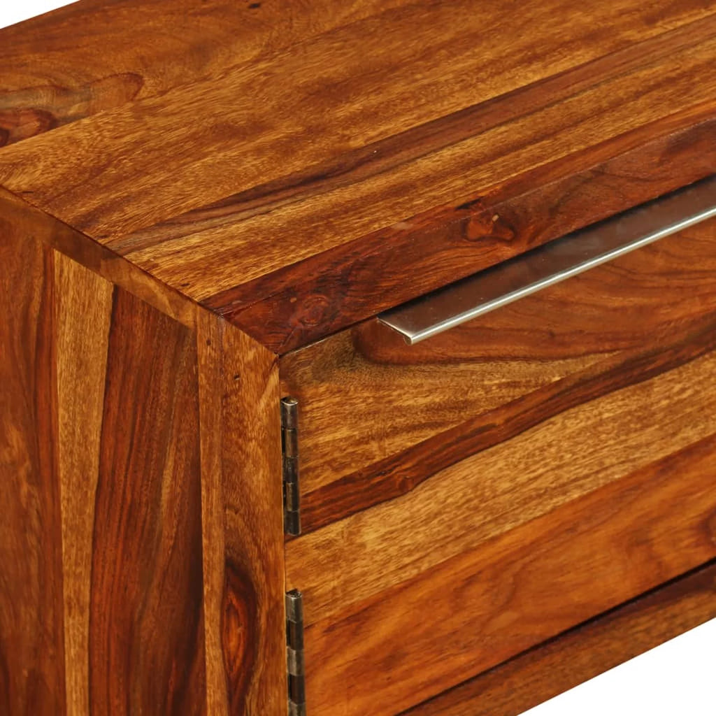 Sheesham Wood TV Stand with Door Cabinet and 2 Storage Drawers E5280