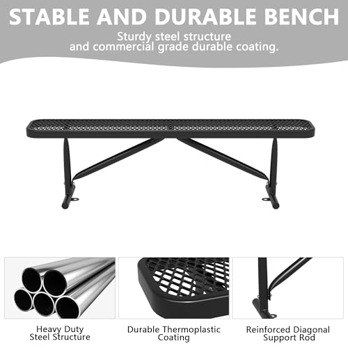 Heavy Duty Metal Park Bench with Portable Frame Z716