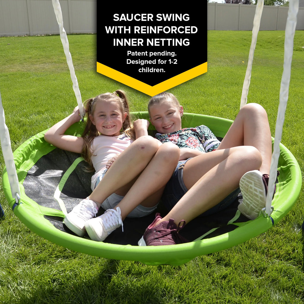 Metal Swing Set with Glider and Slide Q12726