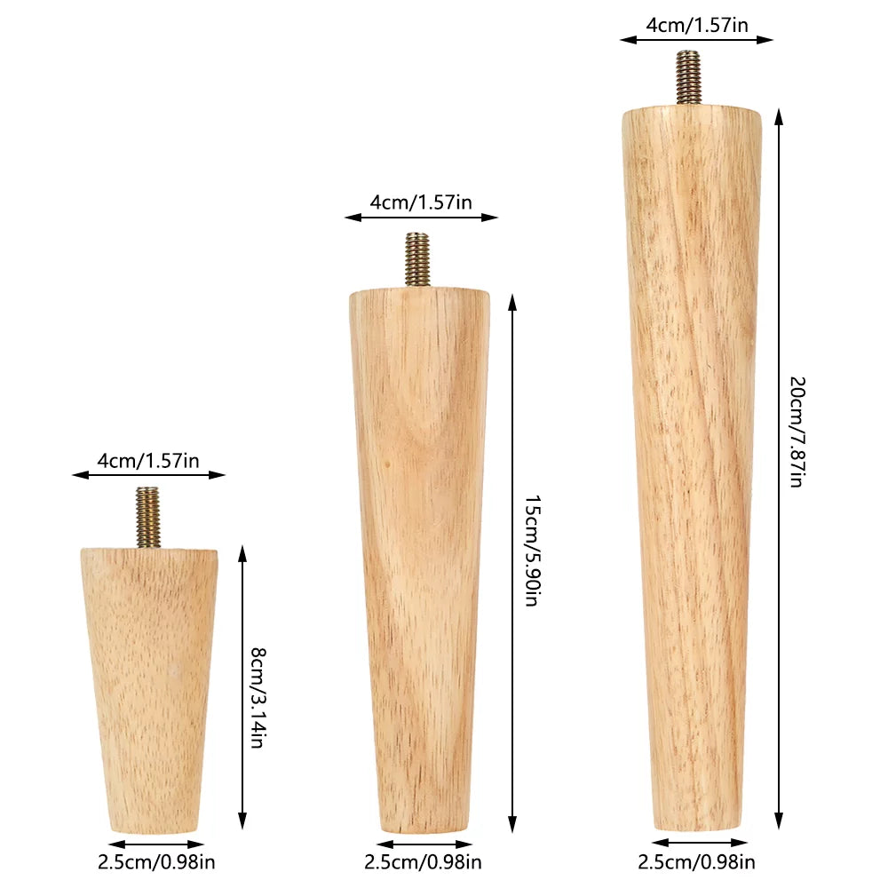 Wood Tapered Furniture Legs Set of 4 H8032