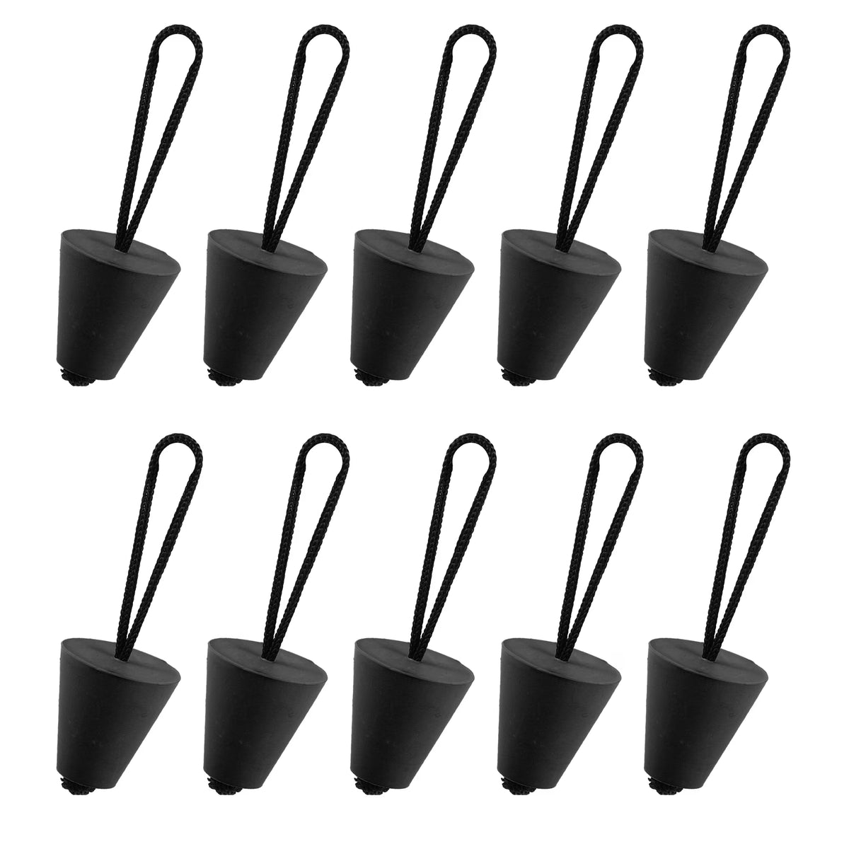 10pcs Black Kayak Scupper Plug with Lanyard E11444