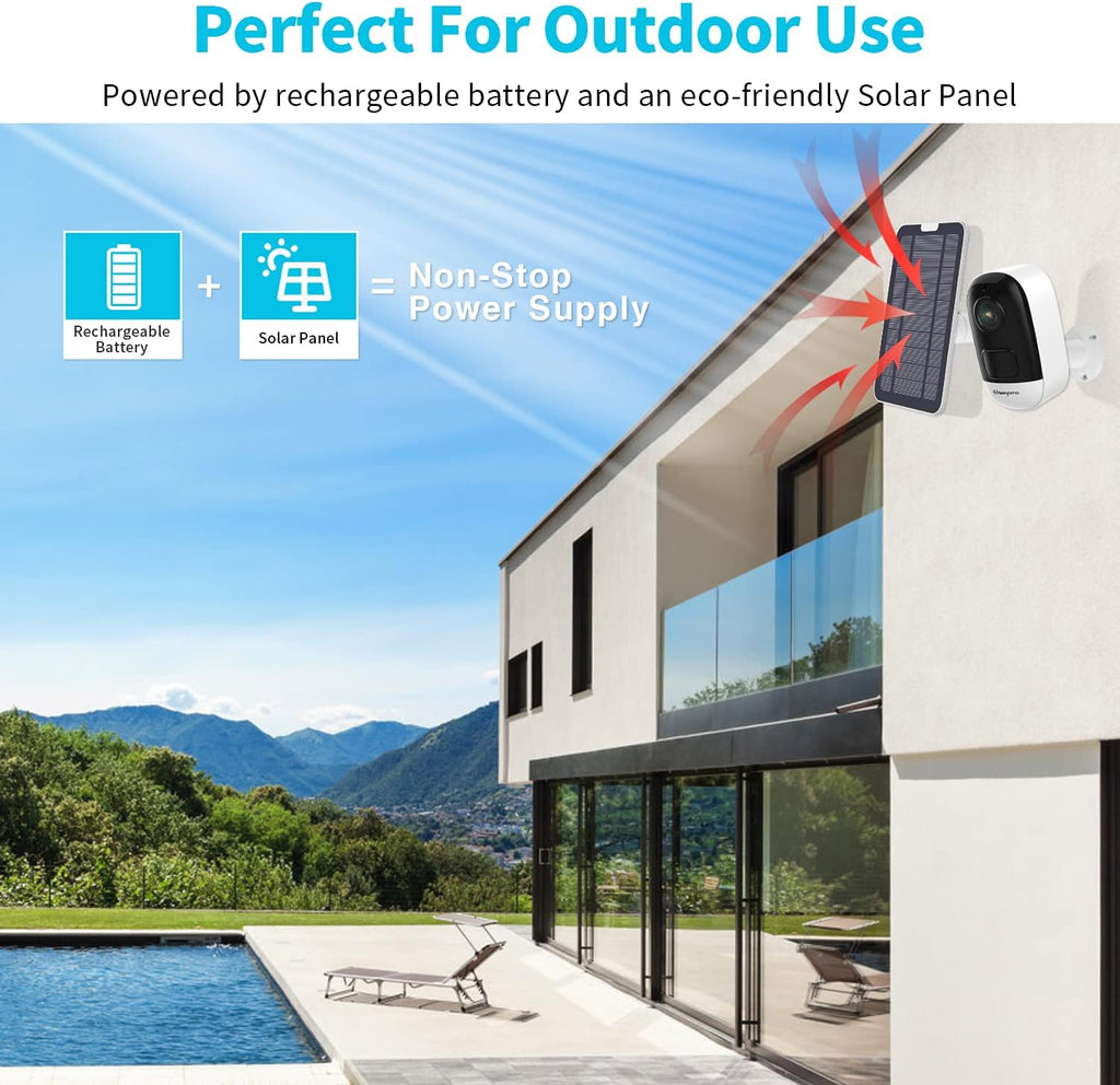 Solar Powered Wireless Security Camera with Night Vision Q7552