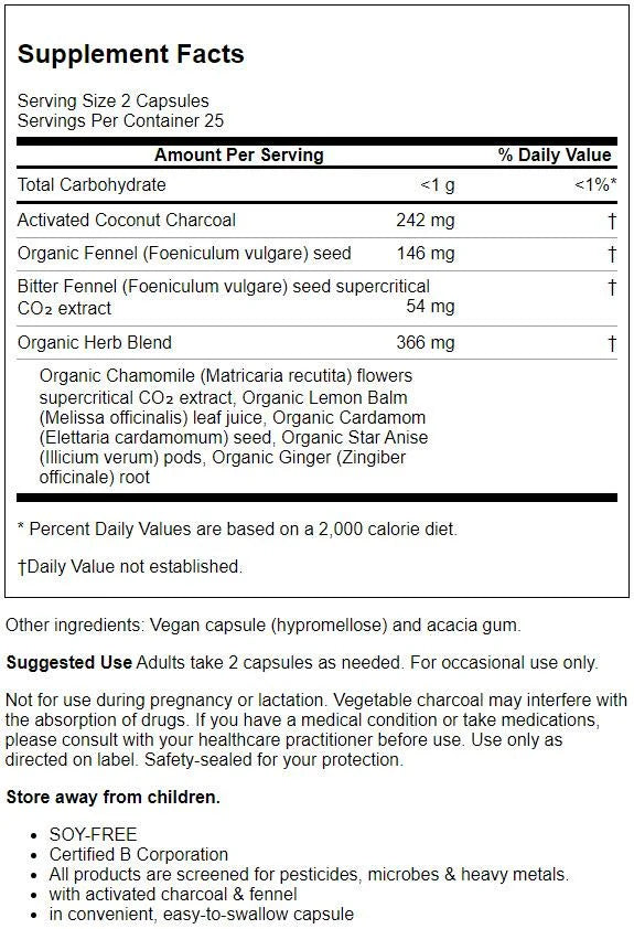 50 Vegan Capsules Gas & Bloating V758737