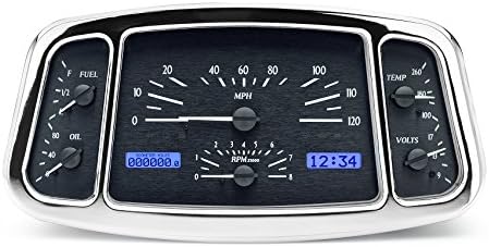 Analog Dash Gauges System Black Alloy Blue M404804