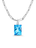 15.27 Ct Swiss Blue Topaz Sterling Silver Pendant with Chain X175783