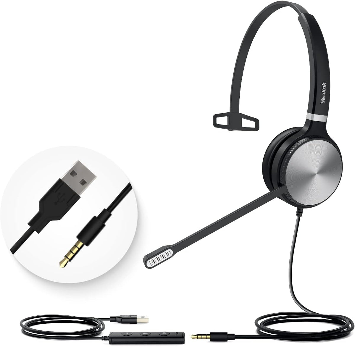 UH36-MONO Teams Certified USB Wired Noise Cancelling Headset with Mic Pack of 2 M793364