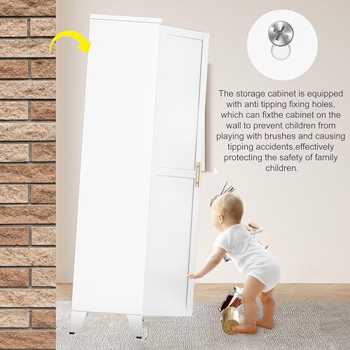 75.2”H Metal Pantry Storage Cabinet with Adjustable Shelves S74950