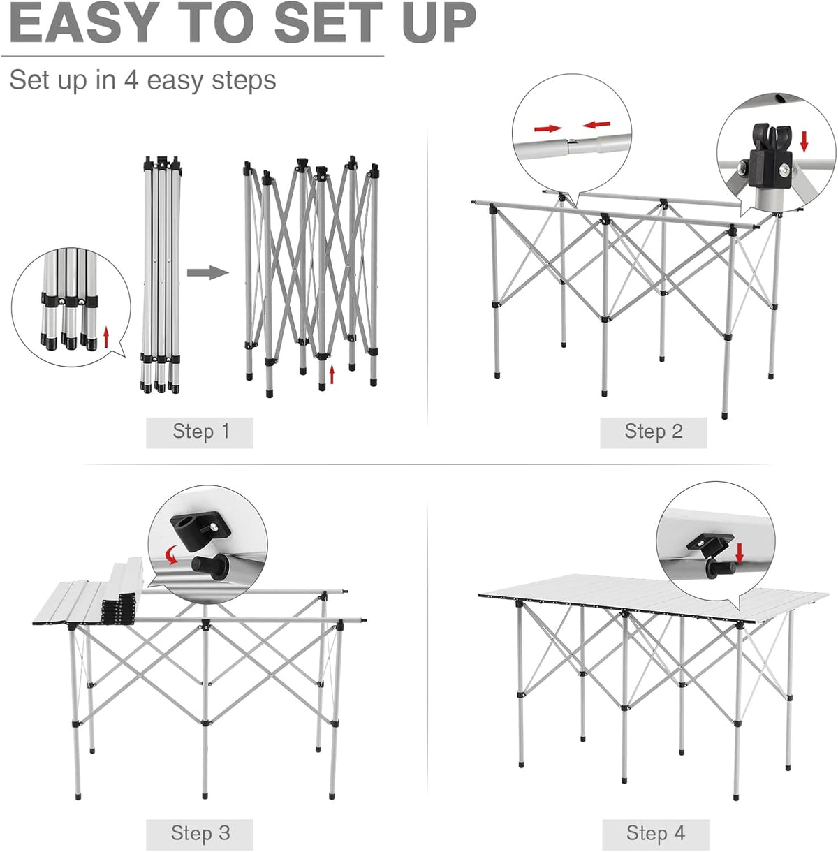 Lightweight Portable Aluminum Camping Table with Carry Bag I567