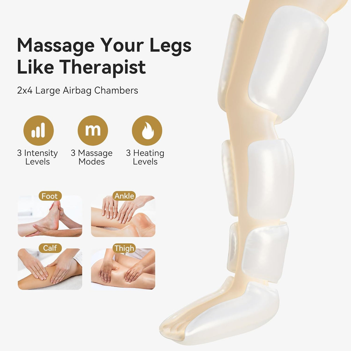 Full Leg Massager with Heat, Air Compression Massager for Foot Calf & Thigh D337771