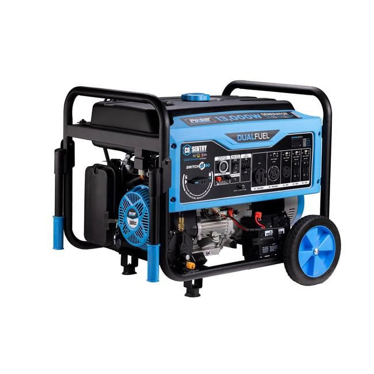 13000-Watt Dual Fuel Generator with Recoil, Remote & Push Button Start & CO Alert T7246