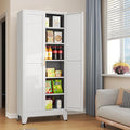 75.2”H Metal Pantry Storage Cabinet with Adjustable Shelves S74950