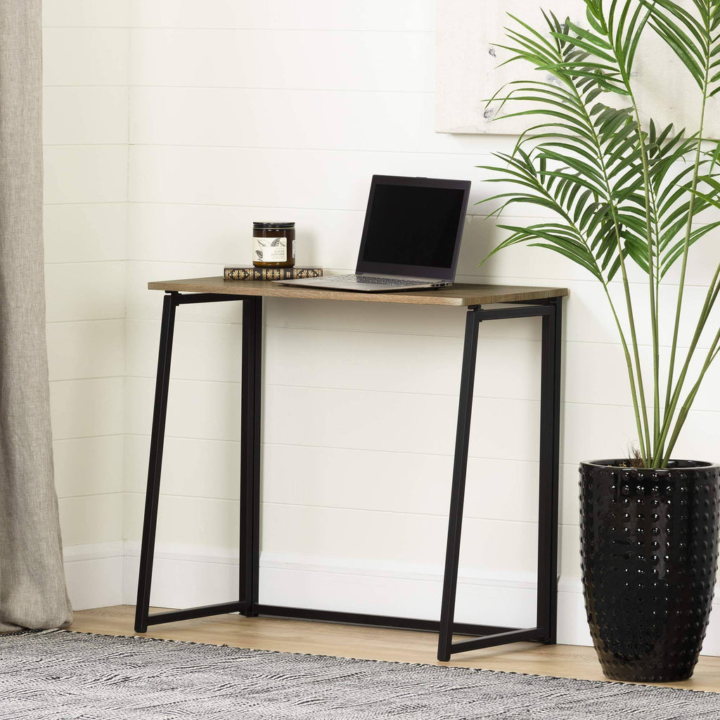 Oak Camel Industrial Folding Computer Desk I2407