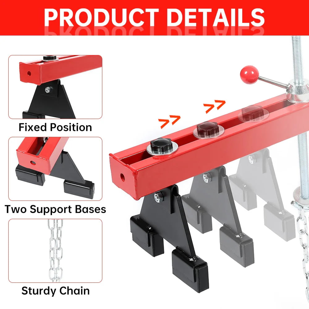 1100 Lbs Engine Support Bar with Dual Hooks B960