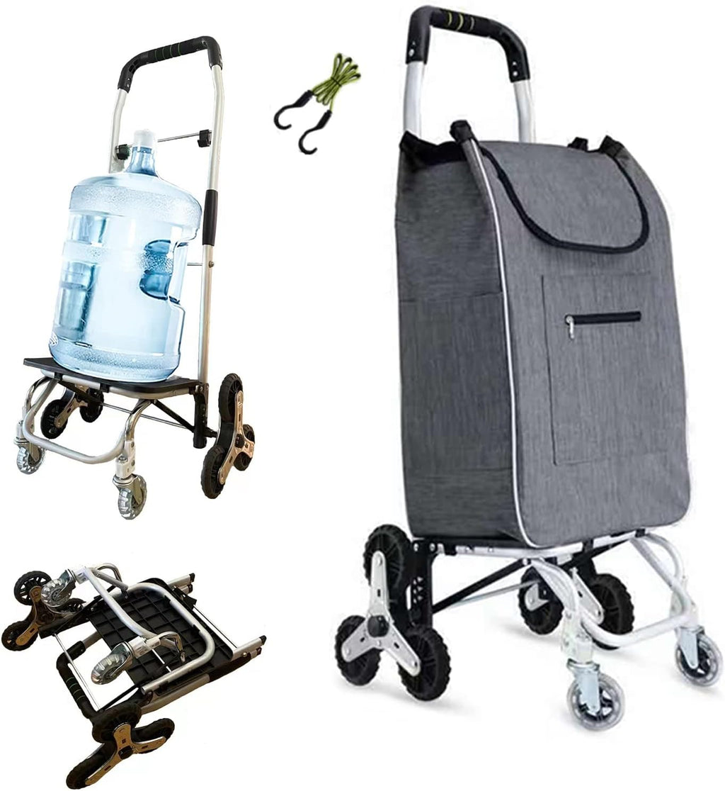 Foldable Cart with Aluminum Frame, Waterproof Canvas, 8 Wheel, Navy Blue, Pack of 2 X21725
