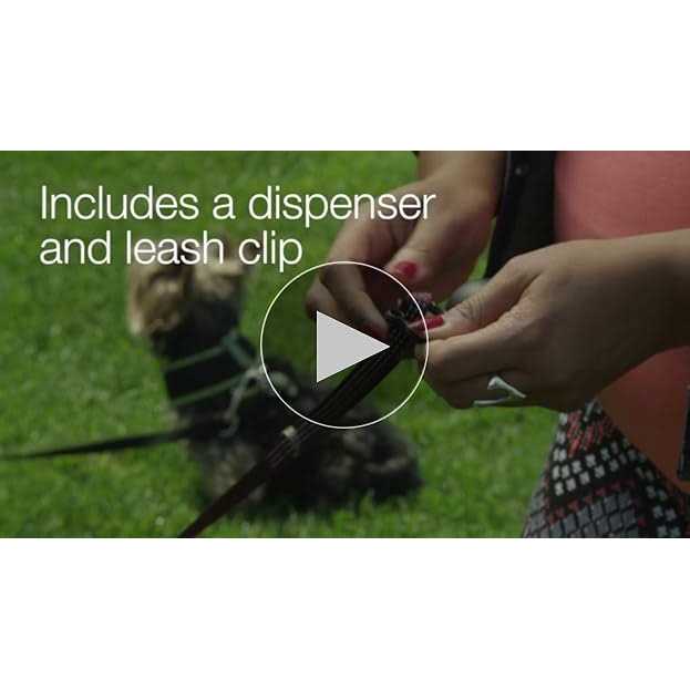 Dog Poop Bags with Dispenser and Leash Clip Unscented Standard P416329