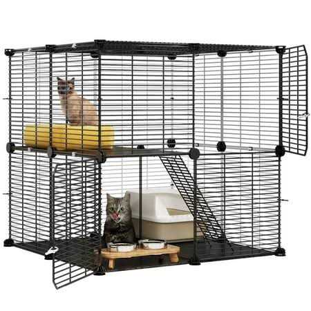 2-Tier Indoor Cat Cage Pet Playpen E373