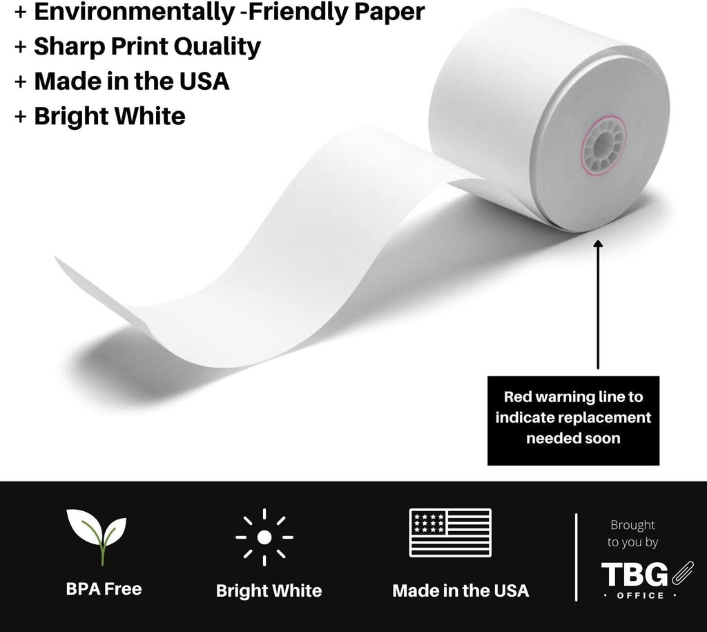 BPA Free Thermal Paper Rolls for POS Systems (1 Case - 30 Rolls) R253327