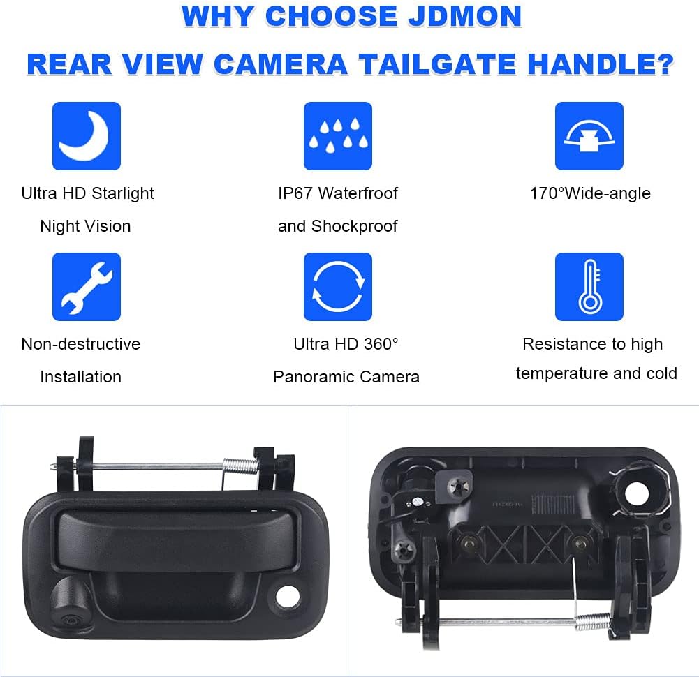 Black Waterproof Tailgate Handle with Camera Pack of 2 N115236