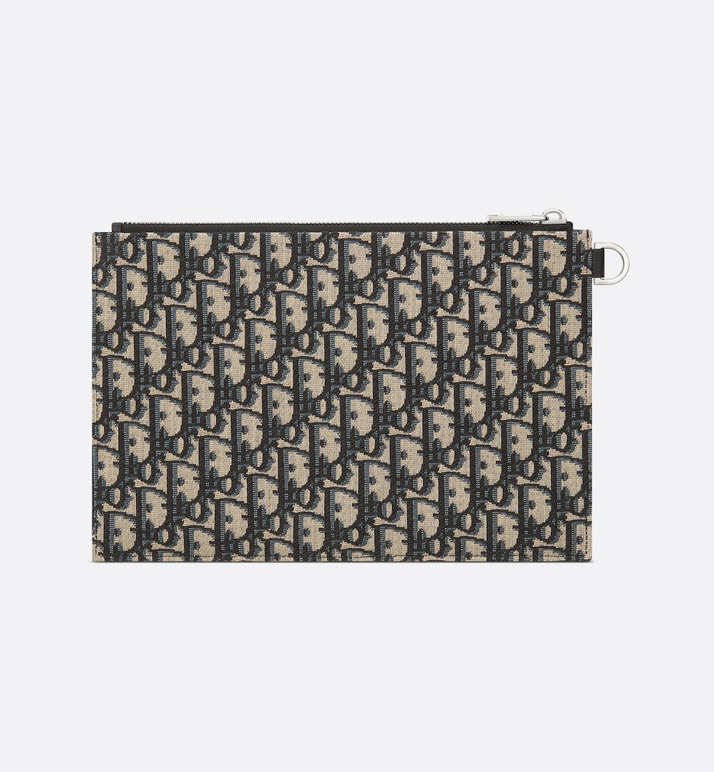 Beige and Black Oblique Jacquard Pouch H738943