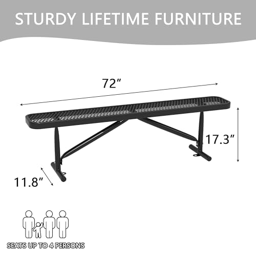 Heavy Duty Metal Park Bench with Portable Frame Z716