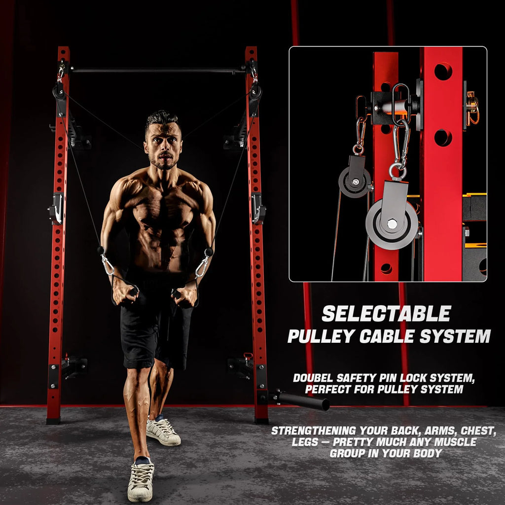 Foldable 1000LBS Capacity Wall Mounted Squat Rack I61655