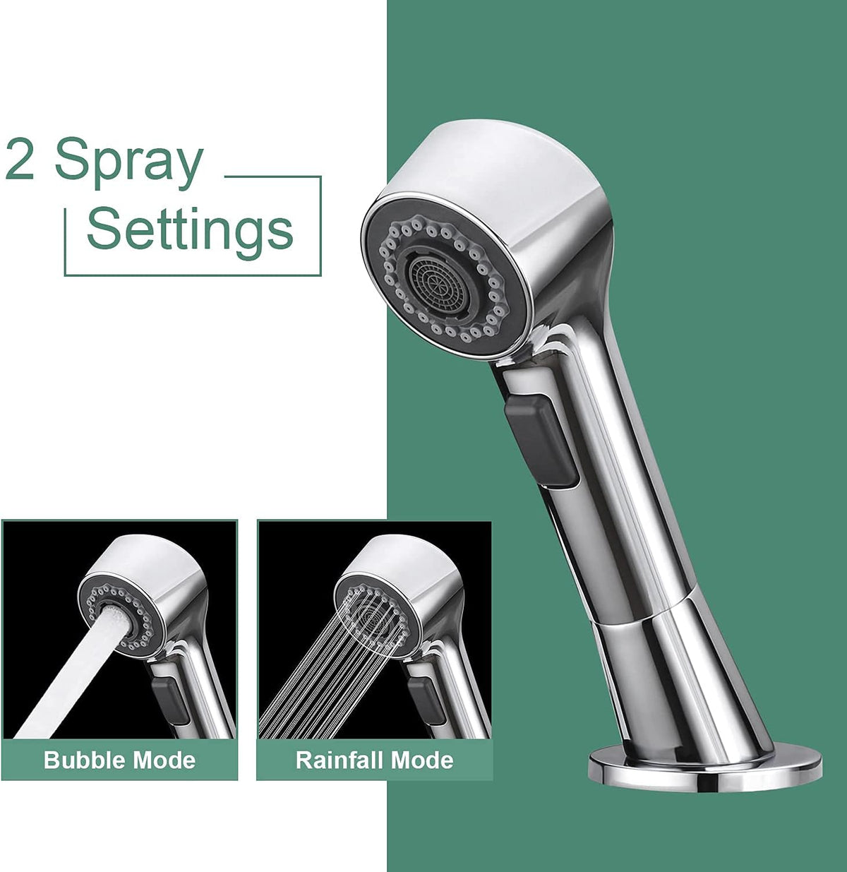 Chrome Widespread Bathtub Faucet with Shower Diverter C24402