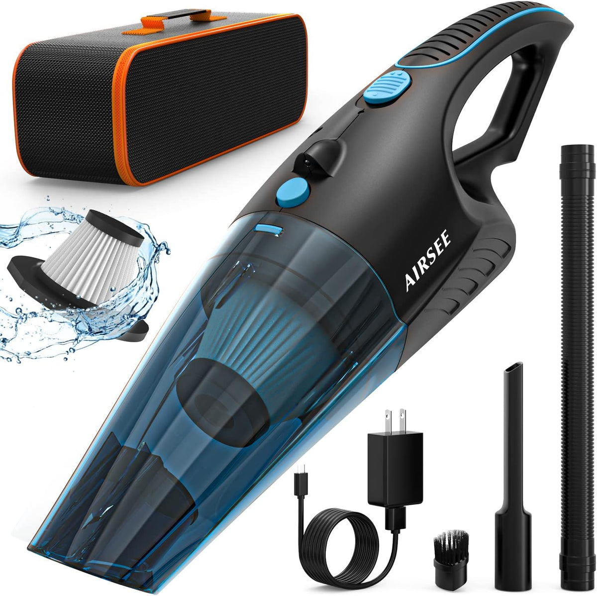 Handheld Vacuum Cordless, 14 KPA Rechargeable Vacuum with 2-Speed Suction Wet & Dry Use Y9494