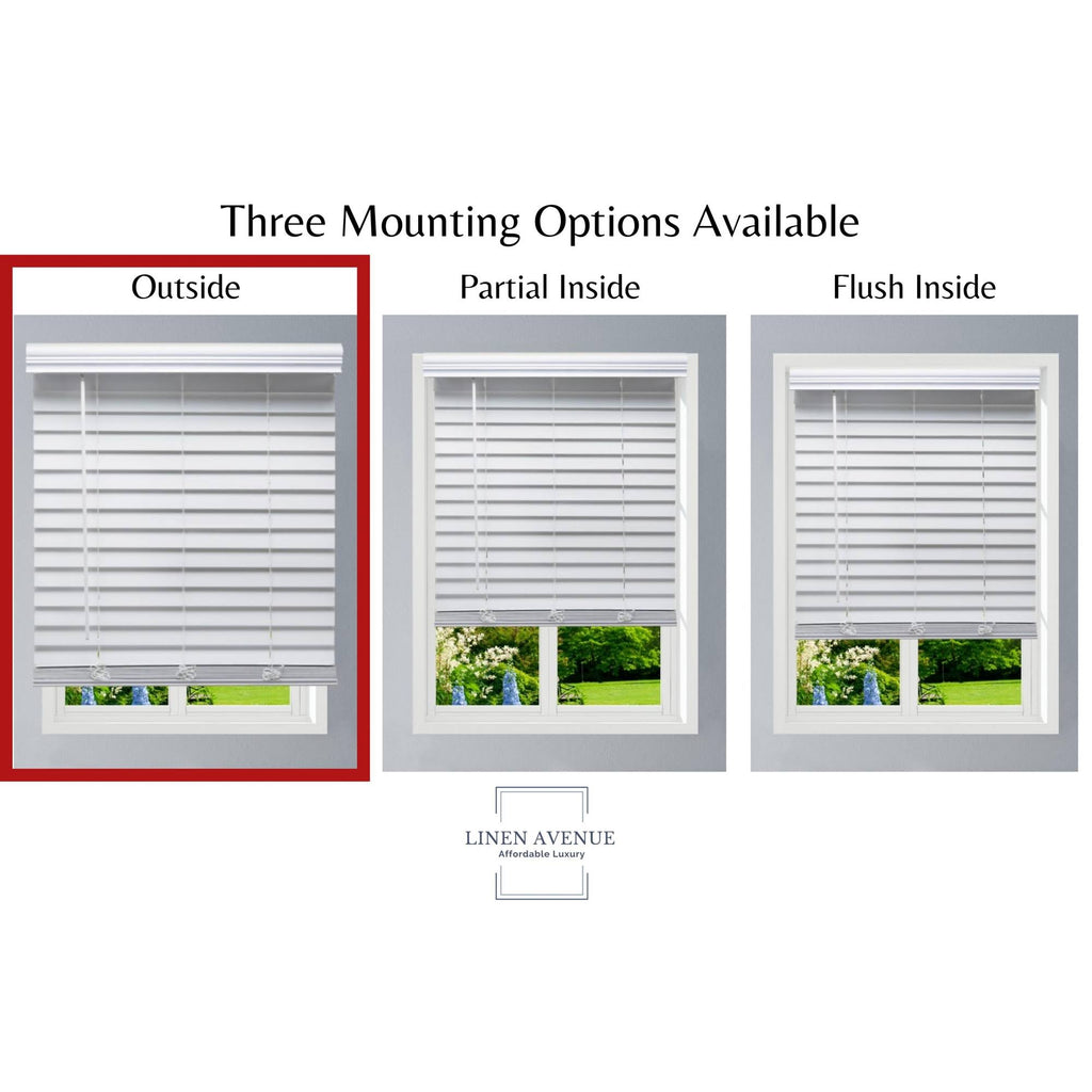 White Cordless Faux Wood Blind X71626